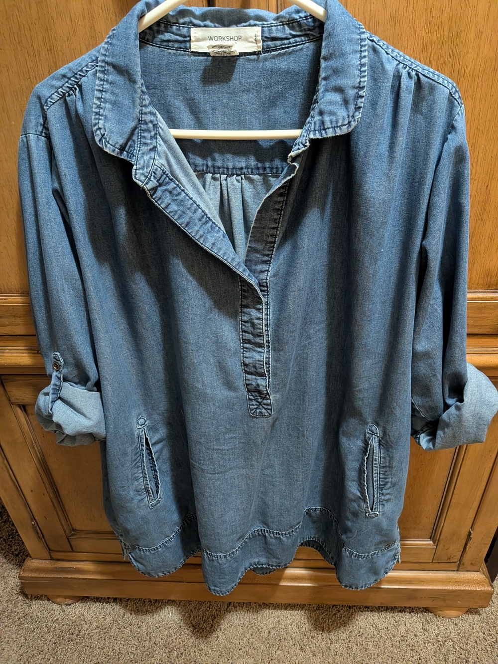 Denim Blue Painting Top